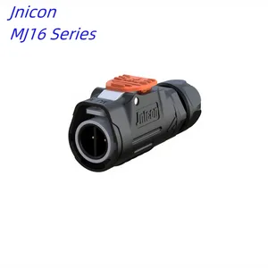 MJ16 3pin colokan kabel kawat solder, konektor plastik logam tahan air kunci cepat untuk konektor strip led