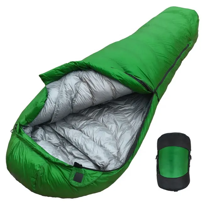 Customized Logo Goose Down Mummy Camping Single Waterproof Lightweight Sleeping Bag Down