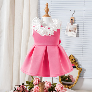 Abiti Estivi Coreani per Bambine 2026 Senza Maniche con Fiori in Pizzo Tinta Unita e Fiocco - <span class=keywords><strong>Abbigliamento</strong></span> all'Ingrosso - Product Image 1