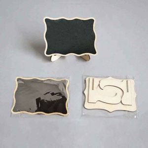 Lot de 10 mini-tableaux noirs avec chevalet, forme irrégulière, en contreplaqué écologique, pour décoration de mariage - Product Image 2