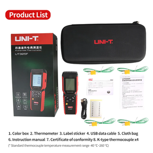 Termómetro Digital UNI-T de 4 Canales UT325F, Medidor de Temperatura con Termopar Tipo J/T/E/R/S/N/K, Transmisión de Datos - Product Image 4