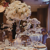 Support de fleurs en cristal ZKAI pour mariage, centre de table, support de fleurs en métal pour table