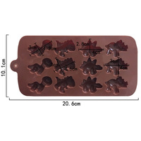 185 Échantillon gratuit d'usine, Moule à glace, à gelée et à chocolat en silicone, 12 cavités dinosaures, Moule à glaçons en silicone