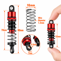 Kit d'amortisseurs à huile en aluminium pour voiture RC, remplacement 58354 pour Tamiya the Frog 2WD Off-Road Buggy 1/10, amortisseurs avant et arrière