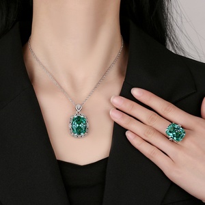Vente en gros usine de bijoux fantaisie écologiques en cuivre, motif nid d'oiseau, grand zircon cubique taillé 15*20MM, ensemble de bijoux statement pour femmes - Product Image 6