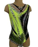 Robe de justaucorps pour filles, patinage artistique, gymnastique, roller, danse, ballet, costume de danse pour compétition de patinage artistique, strass