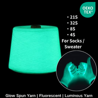 Fil à tricoter lumineux qui brille dans le noir, fil à tricoter luminescent Ne 21S 32S pour chaussettes, bonnets, pulls et jouets en peluche, vente en gros, Oeko-Tex