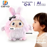 Robot en peluche éducatif IA personnalisé CBYD avec yeux dynamiques, contrôle par application multilingue Chat GPT, écran tactile, Wi-Fi et éclairage doux
