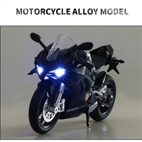 Modèle de moto en alliage, voiture jouet en alliage, collection de simulation, jouet pour garçon, cadeau d'anniversaire pour enfants avec lumière et musique, jouets moulés sous pression