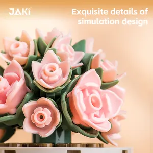 Jaki Factory Hot Sale Mini Flower Succulent Plants Plastic Kids Toys Building Blocks