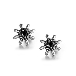 <b>Titanium</b> Steel Flower <b>Stud</b> Earrings With Zirconia For Women Party Jewelry CF140 - Product Image 5