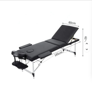 High Quality Three-Section Aluminum Alloy Massage Bed Foldable <b>Height</b> <b>Adjustable</b> Luxurious Synthetic Leather Eyelash Treatment - Product Image 3