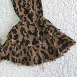 Nueva Llegada Pantalones Vaqueros Acampanados con Estampado de Leopardo y Cinturón Ajustable con Botón para Niños, Sin Pedido Mínimo - Product Image 4