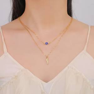 SC nueva llegada collar <span class=keywords><strong>de</strong></span> acero inoxidable <span class=keywords><strong>de</strong></span> moda Retro Ojo <span class=keywords><strong>de</strong></span> <span class=keywords><strong>diablo</strong></span> collar con colgante en capas collar <span class=keywords><strong>de</strong></span> cuerno italiano Vintage <span class=keywords><strong>para</strong></span> <span class=keywords><strong>mujer</strong></span> - Product Image 3