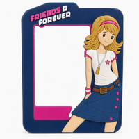 Cadre photo en PVC souple personnalisé en gros, cadre photo en caoutchouc 3D gaufré OEM, cadeau idéal pour les meilleures amies adolescentes