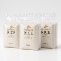 Sac d'emballage pour riz en PP tissé laminé PE transparent, résistant à l'humidité, avec poignée, impression personnalisée