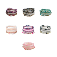 Bracelet extensible multicolore à perles superposées pour femme, accessoire de mode quotidien