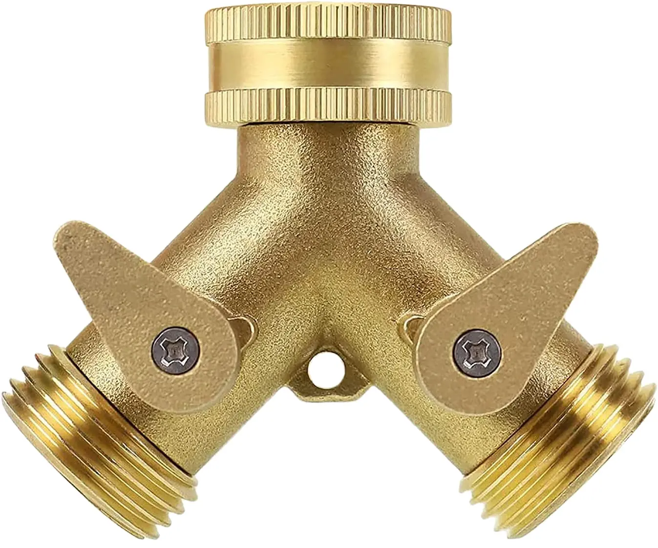 Heavy Duty 3/4 "2 Way Messing Tuinslang Splitter Kraan Adapter Met Aan/Uit Kleppen Y Splitter Spruitstuk Tuinslang