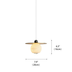Lámpara Colgante Minimalista para Isla de Cocina, Comedor, Hotel, Latón y Alabastro de Alta Calidad, Nueva Lámpara Colgante Heliosu Cord de Alabastro - Product Image 6