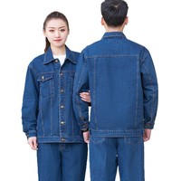 Combinaison de travail en denim ignifuge pour chantiers de construction, résistante à l'usure et à la saleté, équipement de protection du travail pour hommes, mineurs, mines de charbon