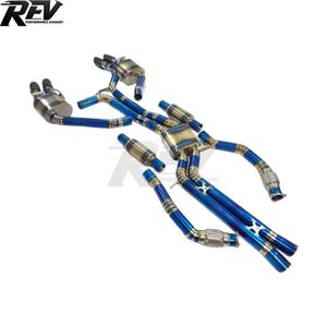 Système d'échappement de luxe REV Titanium pour <span class=keywords><strong>Audi</strong></span> S6/S7 4.0T - Échappement complet avec silencieux, épaisseur 1,2 mm, finition bleu brûlé - Product Image 3