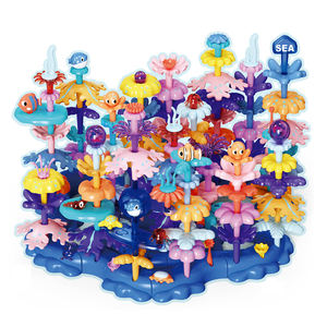 MILI 136 piezas de plástico DIY <span class=keywords><strong>juguetes</strong></span> de bloques de construcción niños Coral marino mundo flor modelo <span class=keywords><strong>juguetes</strong></span> educativos - Product Image 1