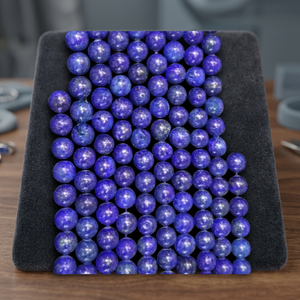 Perles rondes en pierre de lapis-lazuli de 8 mm, pierres précieuses en vrac, vente en gros, authentiques, de haute qualité, matériau naturel pour bijoux de mode - Product Image 4