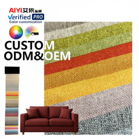 Tissu d'ameublement léger en polyester 100 % aspect lin, respirant, enduit PA, teint en fil, certifié OEKO-TEX, faible MOQ, en stock, pas cher