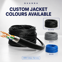 Kabel Ethernet Bulk Terproteksi SFTP Cat6A 305m CCA 10G untuk Kabel Rak Server Bersertifikasi CE/FCC, Panjang Dapat Disesuaikan