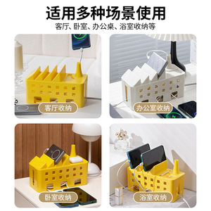 Office Organizer Cable Management Box Rectangle White Large Capacity Standing Type PP Plastic Power Strip Storage Desktop - Product Image 4