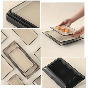Biểu Tượng Tùy Chỉnh Matte Chất Lượng Cao <span class=keywords><strong>Melamine</strong></span> Màu Sắc Đôi Tấm Không Thể Phá Vỡ Hình Chữ Nhật Phục Vụ Tấm <span class=keywords><strong>Melamine</strong></span> - Product Image 3