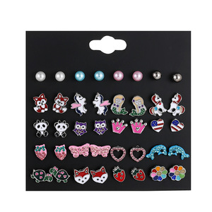 <b>Blue</b> Animal <b>Stud</b> <b>Earrings</b> 20 Pairs Butterfly Design Alloy Plated Fashion Jewelry Set For Women Girls Summer 2022 - Product Image 5