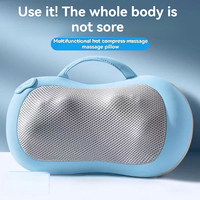 Almohada de Masaje para Espalda Zhipin, Eléctrica, Shiatsu, Infrarroja, Fisioterapia, Rodillos Amasadores, Calor para el Cuello, Batería de Litio, Enchufable