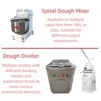 Ligne de production automatique de pain industrielle |   Ensemble complet d'équipements de boulangerie avec pétrin spirale, diviseur de pâte, mouldeuse et four rotatif