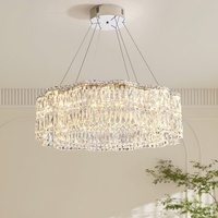 Lustre en cristal pour salle à manger, nouvelle arrivée, luminaire suspendu de luxe, style italien moderne minimaliste, LED, acier inoxydable, verre, bar