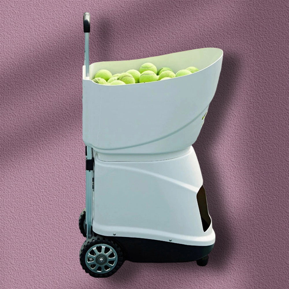 Portable Electric Mini Tennis Net Training Machine Adjustable Speed Spin Remote Function 150balls Capacity ABS