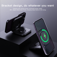 Produits les plus vendus 2026 : Station de charge pliable 15W avec chargeur sans fil pour iPhone, charge multi-appareils pour montre, idéale pour les voyages