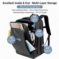 Mochila antirrobo para ordenador portátil de 15,6 pulgadas, puerto de carga USB, impermeable, delgada, para viajes de negocios, mochila de un día con múltiples compartimentos, bolsa para ordenador para hombre