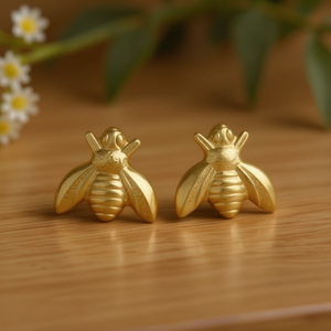 E3285 Pendientes con forma de insecto dorado, aleación de zinc, joyería bonita y moderna, unisex - Product Image 2