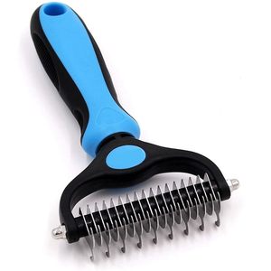 Stainless Steel Double Sided <b>Pet</b> Fur Knot Cutter Dog Grooming Shedding <b>Brush</b> for Long Hair Deshedding Eco-Friendly - Product Image 1