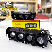 Feux auxiliaires de moto BAOBAO 2 3 4 5 6 yeux en plastique, phares de conduite miniatures en aluminium blanc jaune clignotant pour vélo