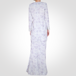 SIPO Eid 2024 Raya malaisie Musulman femmes Premium imprimé fleuri en mousseline de soie dentelle broderie robes moderne Baju Kurung - Product Image 5