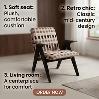 MULIGNA Chaise de salon ergonomique moderne en bois de caoutchouc massif, écologique, pour la maison, le bureau, le balcon, l'hôtel
