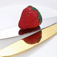Gold Plated Flatware Set Reusable Restaurant Stainless Steel Silverware Bulk Wedding Cutlery Set