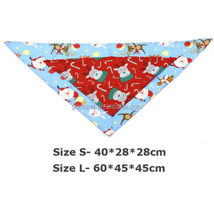 הגעה חדשה קריקטורה איילים סנטה כותנה מחמד בנדנה לשימוש כלבים בסתיו ובחגים - Product Image 6