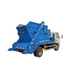 Dongfeng 4x2 arm roll mini waste box garbage dumpster garbage bin metal load erswing arm garbage truck 8 cbm 6cbm