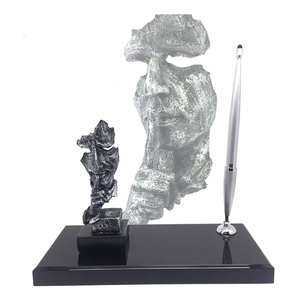AW-246 Metal <b>Pen</b> <b>pen</b> with Resin Sculpture Crystal Base Stationery Office <b>Silver</b> Bring Gift Crafts Signature <b>Pen</b> For Furnishing - Product Image 1
