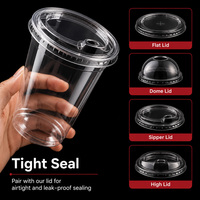 Gobelets personnalisés en PET givré de 90 mm, 95 mm, 98 mm avec couvercles pour boissons froides, thé au citron, bubble tea et milkshake