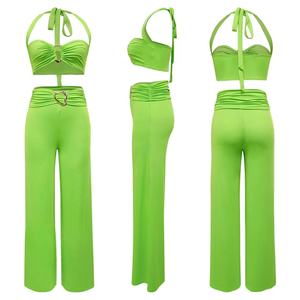 Ensemble de pantalons deux pièces sans bretelles Sexy pour femmes couleur unie transfrontalière pour la mode européenne américaine AliExpress pour <span class=keywords><strong>Amazon</strong></span> nouveau - Product Image 6