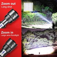 36 Core led XHP 360 Lampes de poche LED rechargeables à haute puissance Torche puissante Lumière tactique Zoomable Camping Lanterne à main